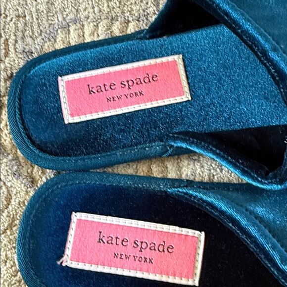 Kate Spade Jolie Teal Penguin Embroidered with blings Slippers/mule/clog 9B NWOT - Picture 2 of 9